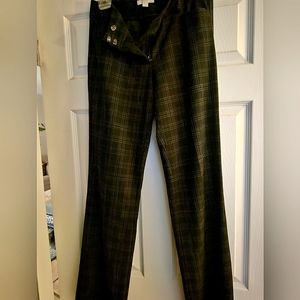 Black trousers with thin white stripes size tall.